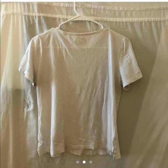 Jcrew scuba neck white cotton short sleeved tshirt - Picture 2 of 3